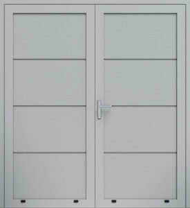 dvojkridlové hlinikove panelove dvere bez prelisov relief RAL9016 biela