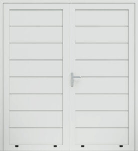 dvojkridlove hlinikove panelove dvere s prelisom RAL9016 biela