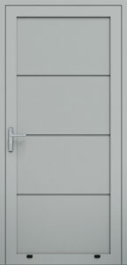 jednokridlove hlinikove panelove dvere bez prelisov relief RAL9016 biela