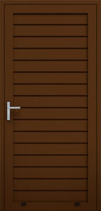 jednokridlove hlinikove panelove dvere s prelismi RAL8014 hnedá