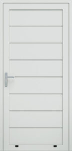 jednokridlove hlinikove panelove dvere s prelisom RAL9016 biela